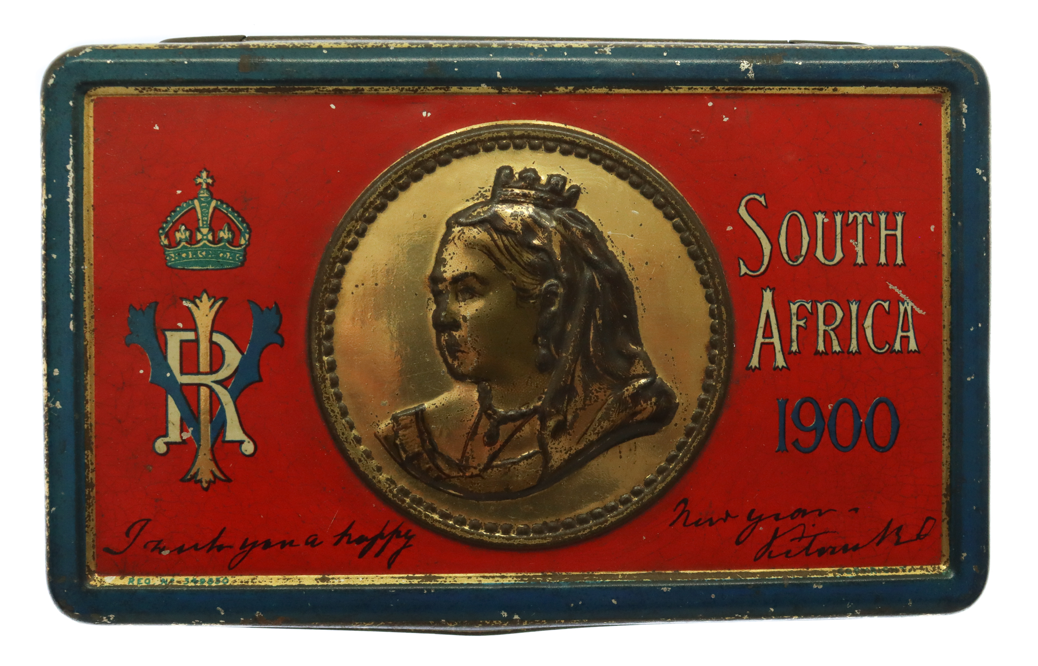 Rare Boer War 1900 Queen Victoria Christmas Gift Tin with Original Chocolate