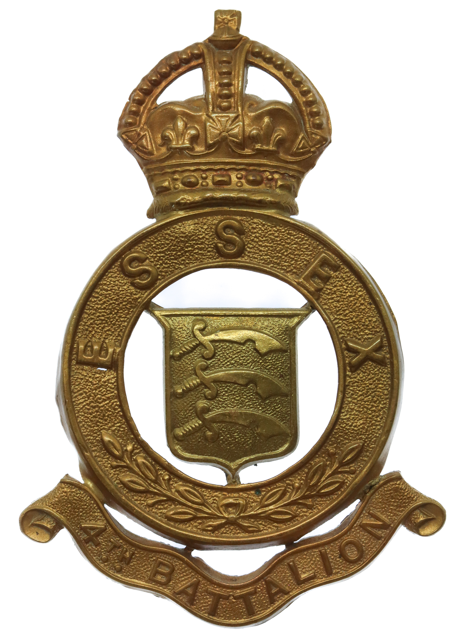 4th Bn. Essex Regiment Band Pouch Badge - King's Crown