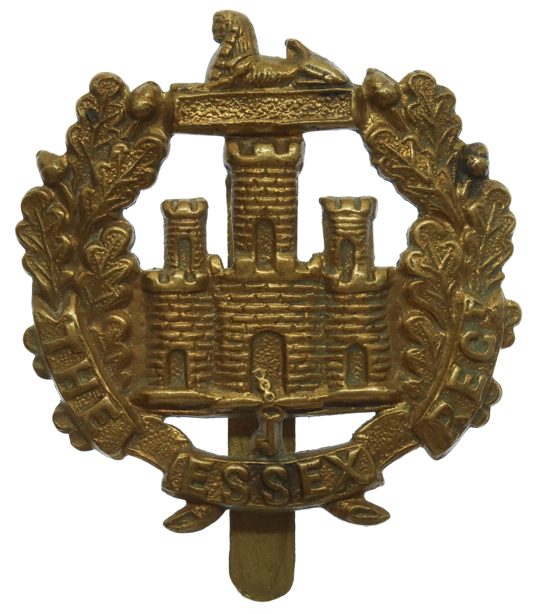8th (Cyclist) Bn. Essex Regiment WW1 All Brass Economy Cap Badge