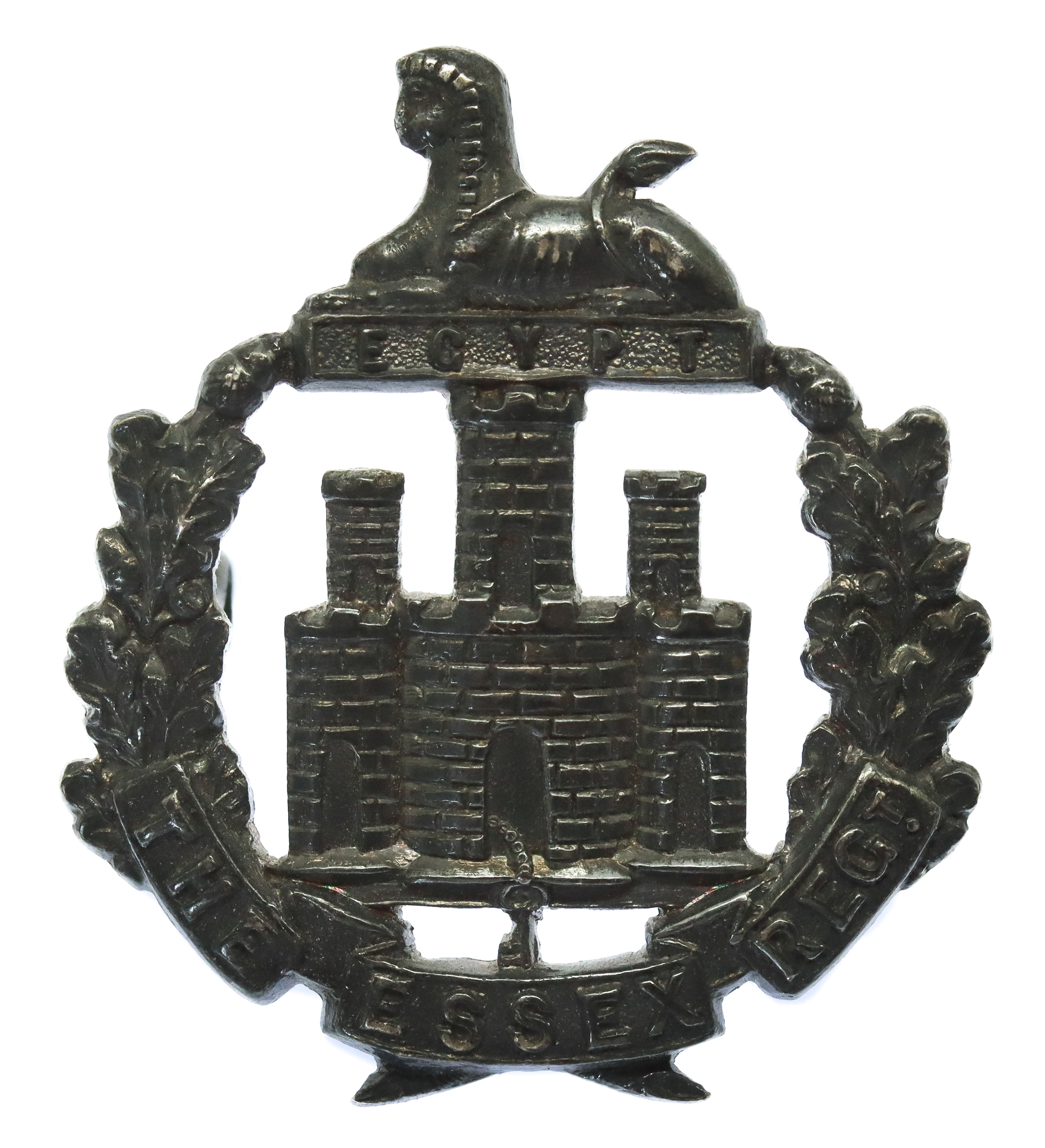 Essex Regiment Unmarked Silver Officer's Cap Badge