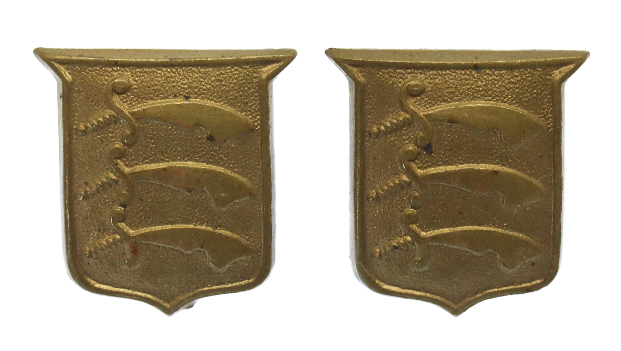 Pair of Essex Regiment Collar Badges 