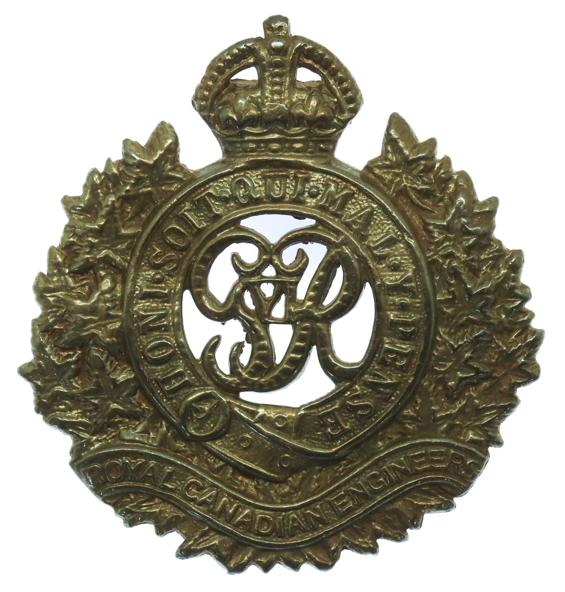 George VI Royal Canadian Engineers Cap Badge
