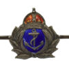 Royal Navy Sterling Silver Sweetheart Brooch - King's Crown