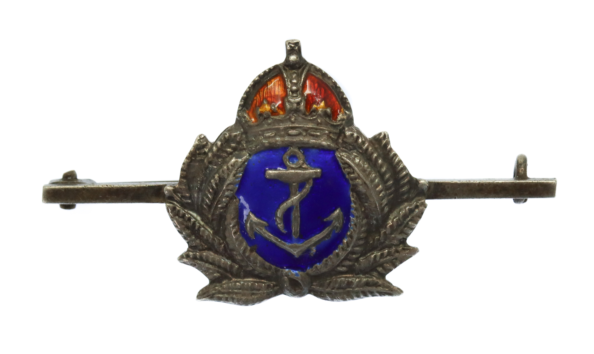 Royal Navy Sterling Silver Sweetheart Brooch - King's Crown