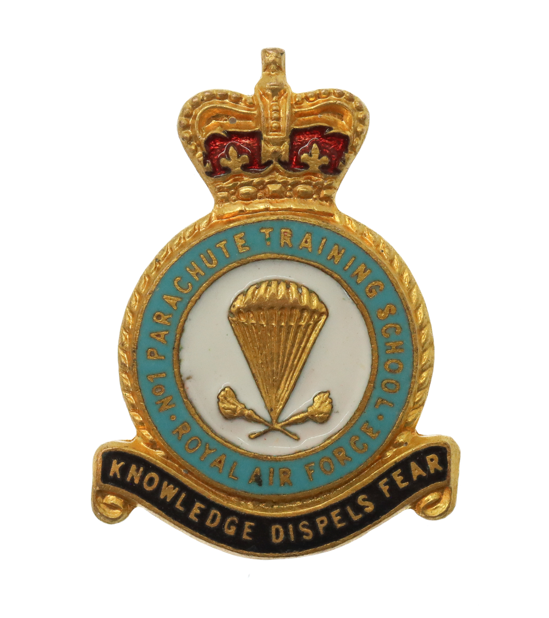 Royal Air Force (R.A.F.) No.1 Parachute Training School Enamelled Lapel Badge