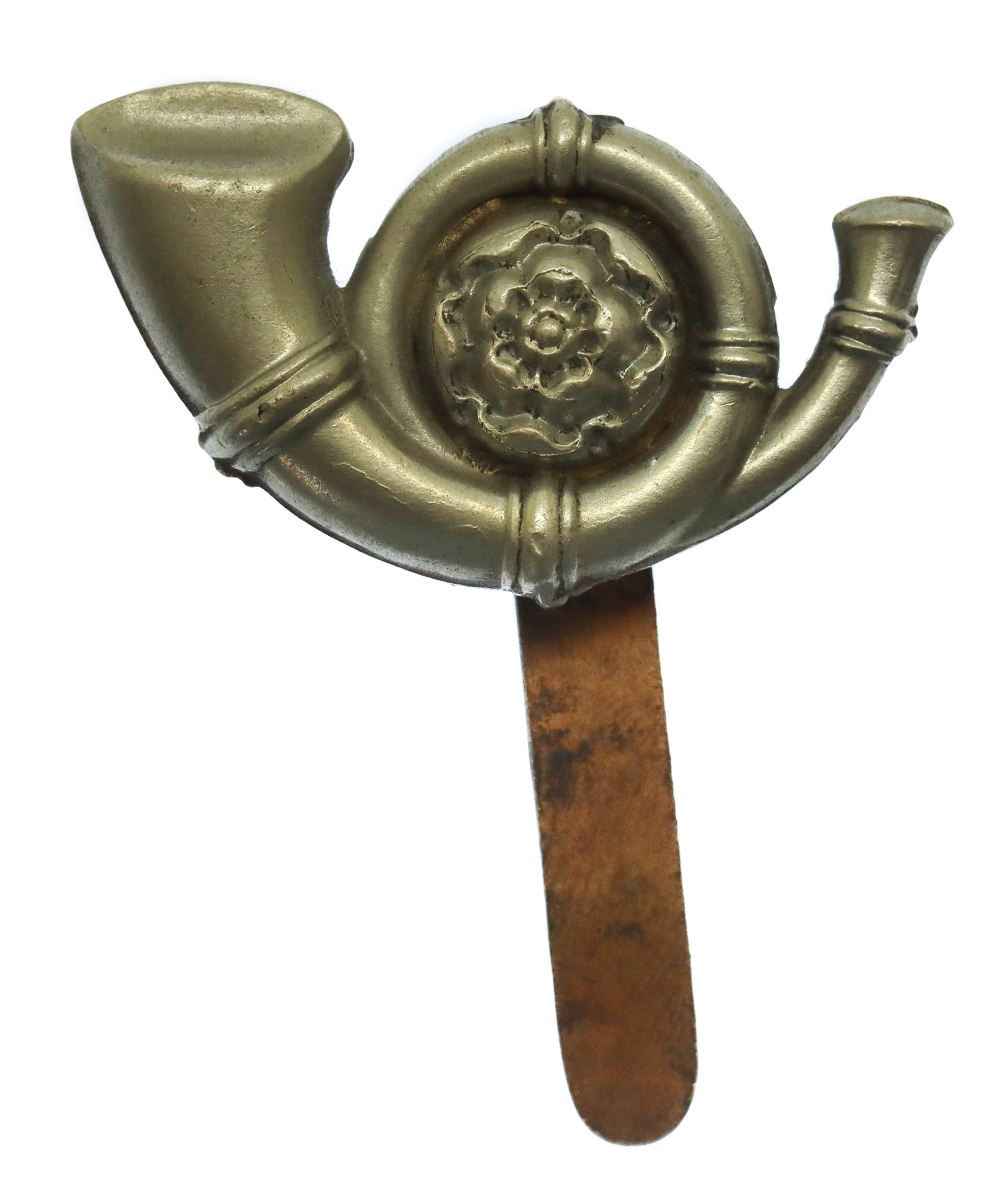 King's Own Yorkshire Light Infantry (K.O.Y.L.I.) White Metal Cap Badge