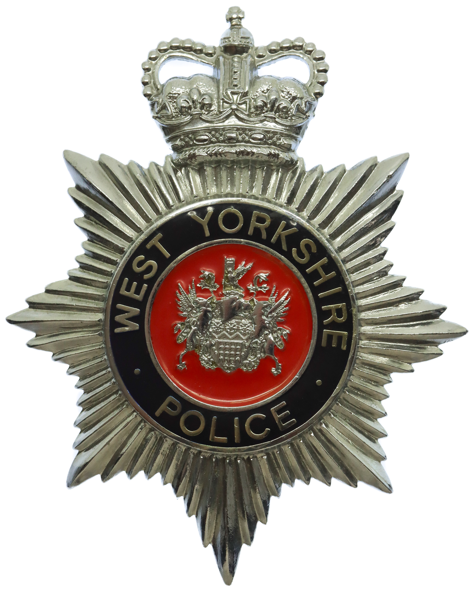 West Yorkshire Police Enamelled Helmet Plate - Queen's Crown