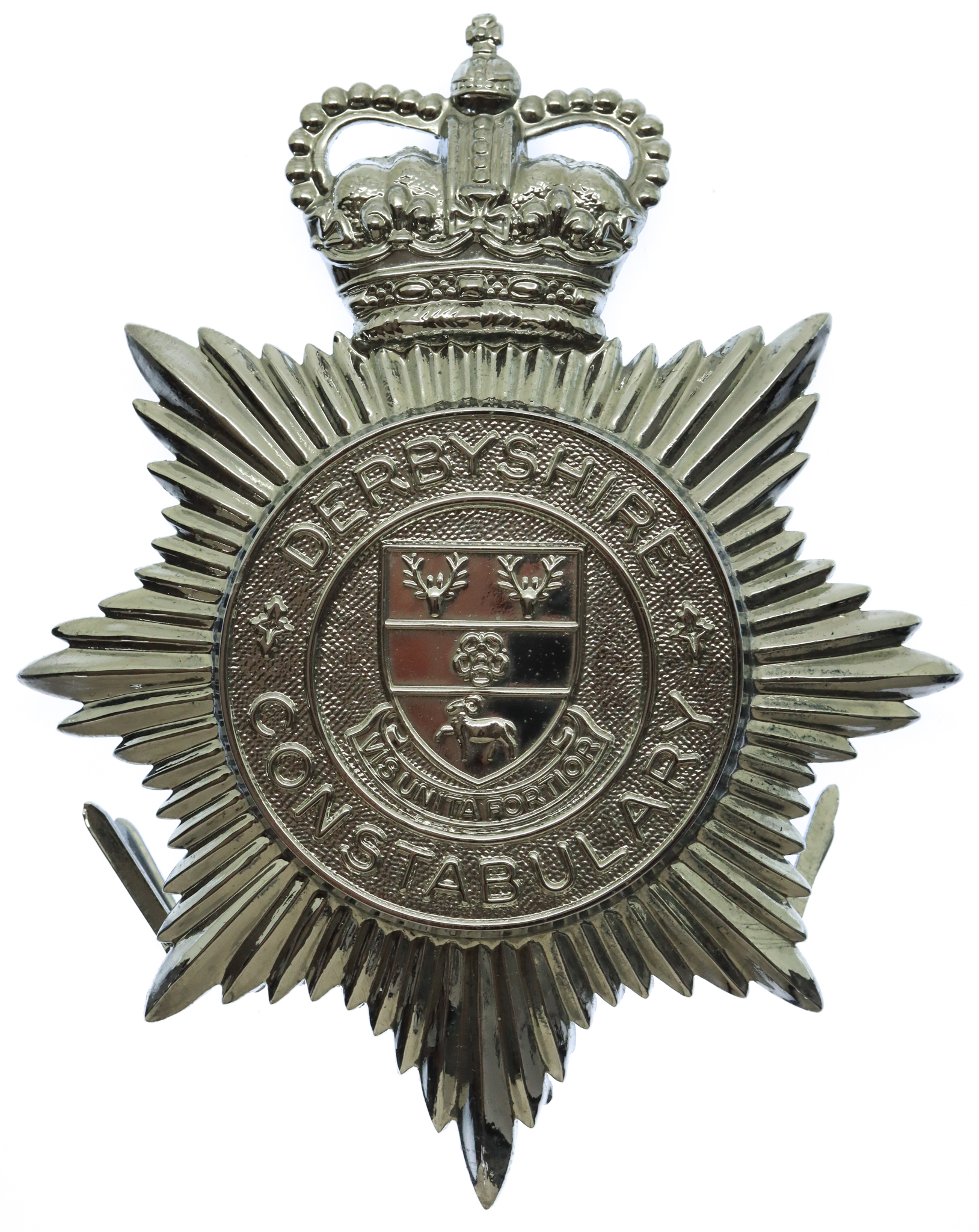 Derbyshire Constabulary Helmet Plate - Queen's Crown