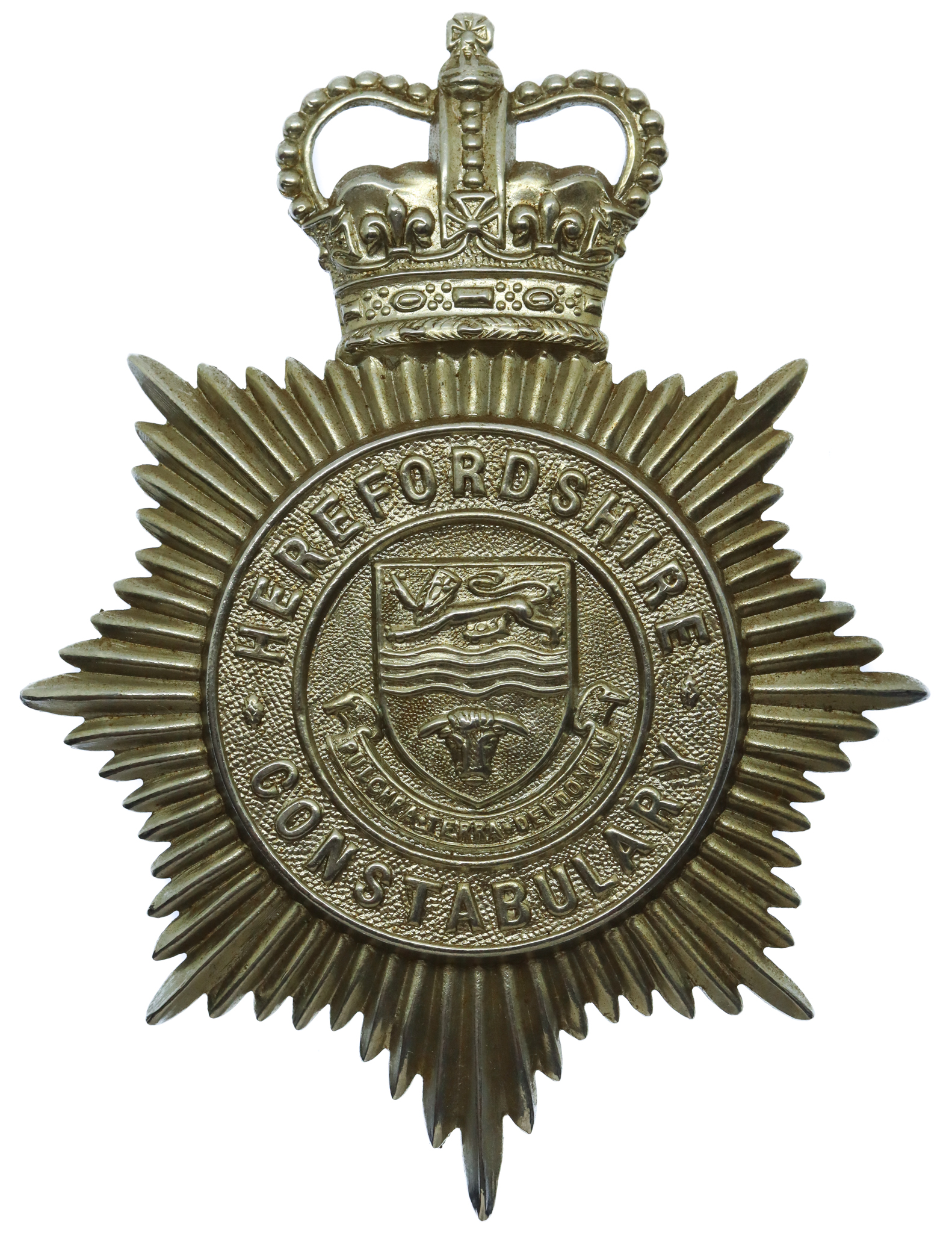 Herefordshire Constabulary Helmet Plate - Queen's Crown