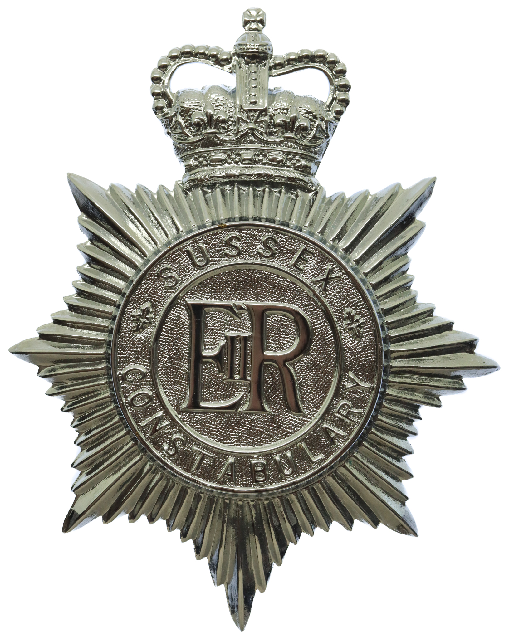 Sussex Constabulary Helmet Plate - Queen's Crown