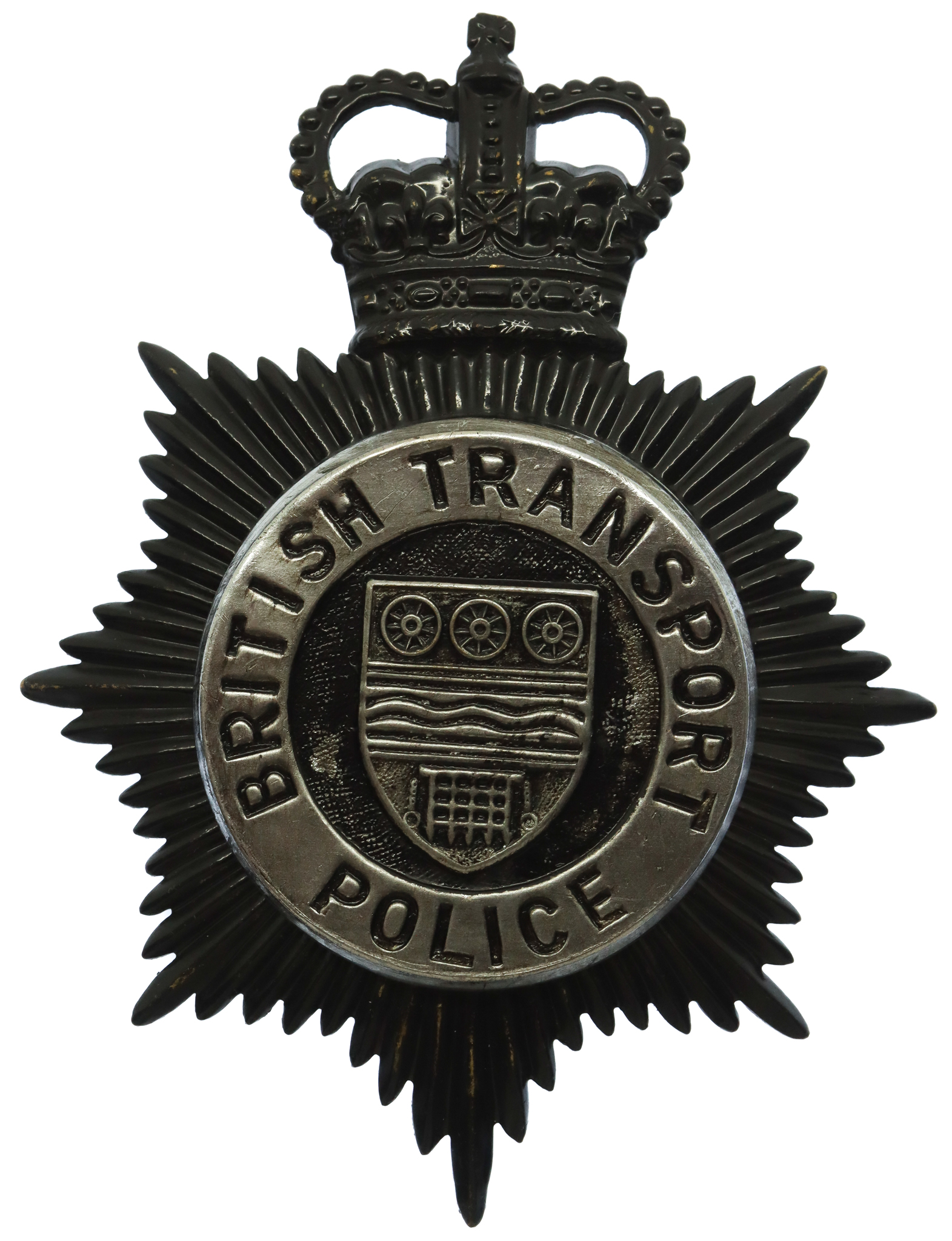 British Transport Police (B.T.P.) Night Helmet Plate - Queen's Crown