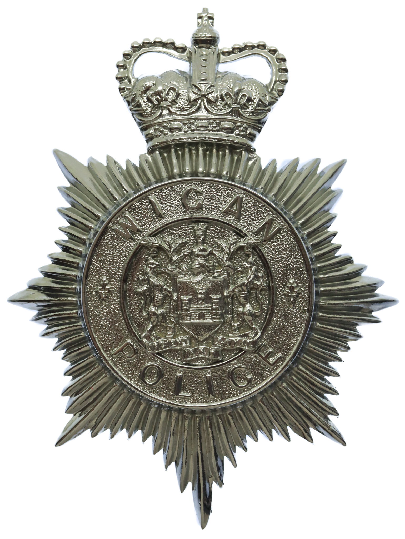 Wigan Borough Police Helmet Plate - Queen's Crown