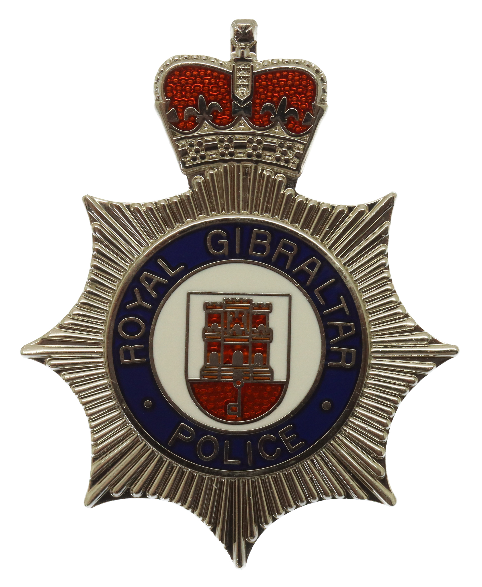 Royal Gibraltar Police Enamelled Cap Badge - Queen's Crown