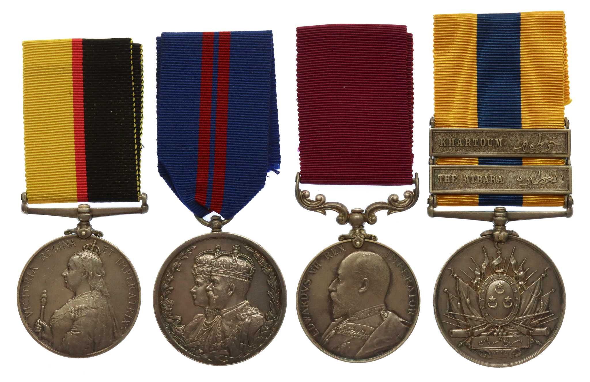 Queen's Sudan, 1911 Delhi Durbar, Edward VII LS&GC and Khedives Sudan (Clasps - The Atbara, Khartoum) Medal Group of Four - Pte. J. Moon, 1st Bn. Lincolnshire Regiment