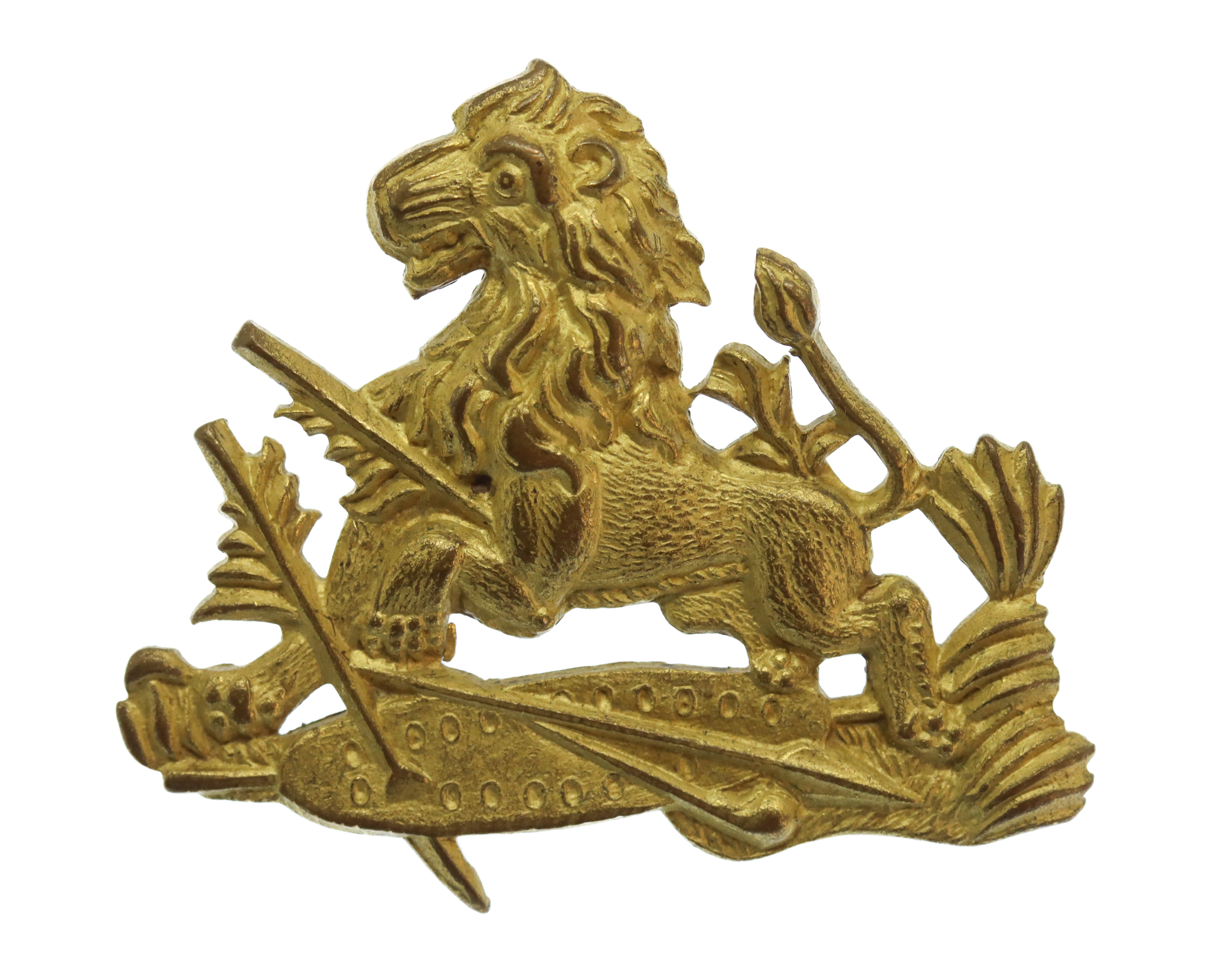 Rhodesia British South Africa Police Gilt Cap Badge/Helmet Badge