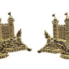Pair of King's Own Scottish Borderers (K.O.S.B.) Anodised (Staybrite) Collar Badges