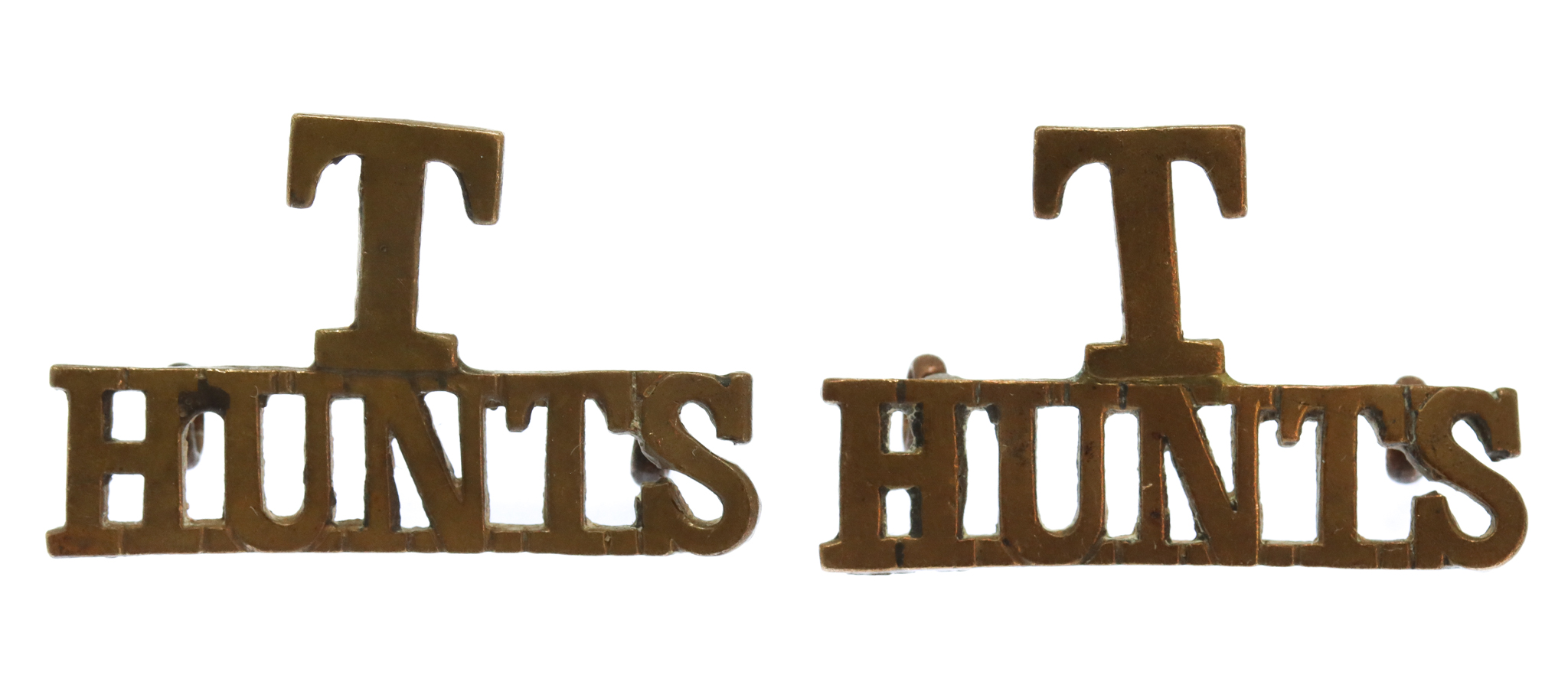 Pair of WW1 Huntingdonshire Cyclist Battalion (T/HUNTS) Shoulder Titles