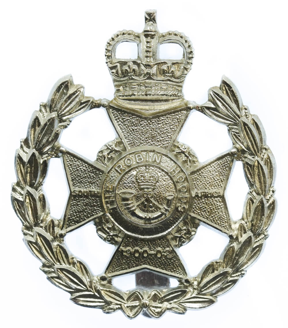 The Robin Hood Bn. Sherwood Foresters Anodised (Staybrite) Cap Badge
