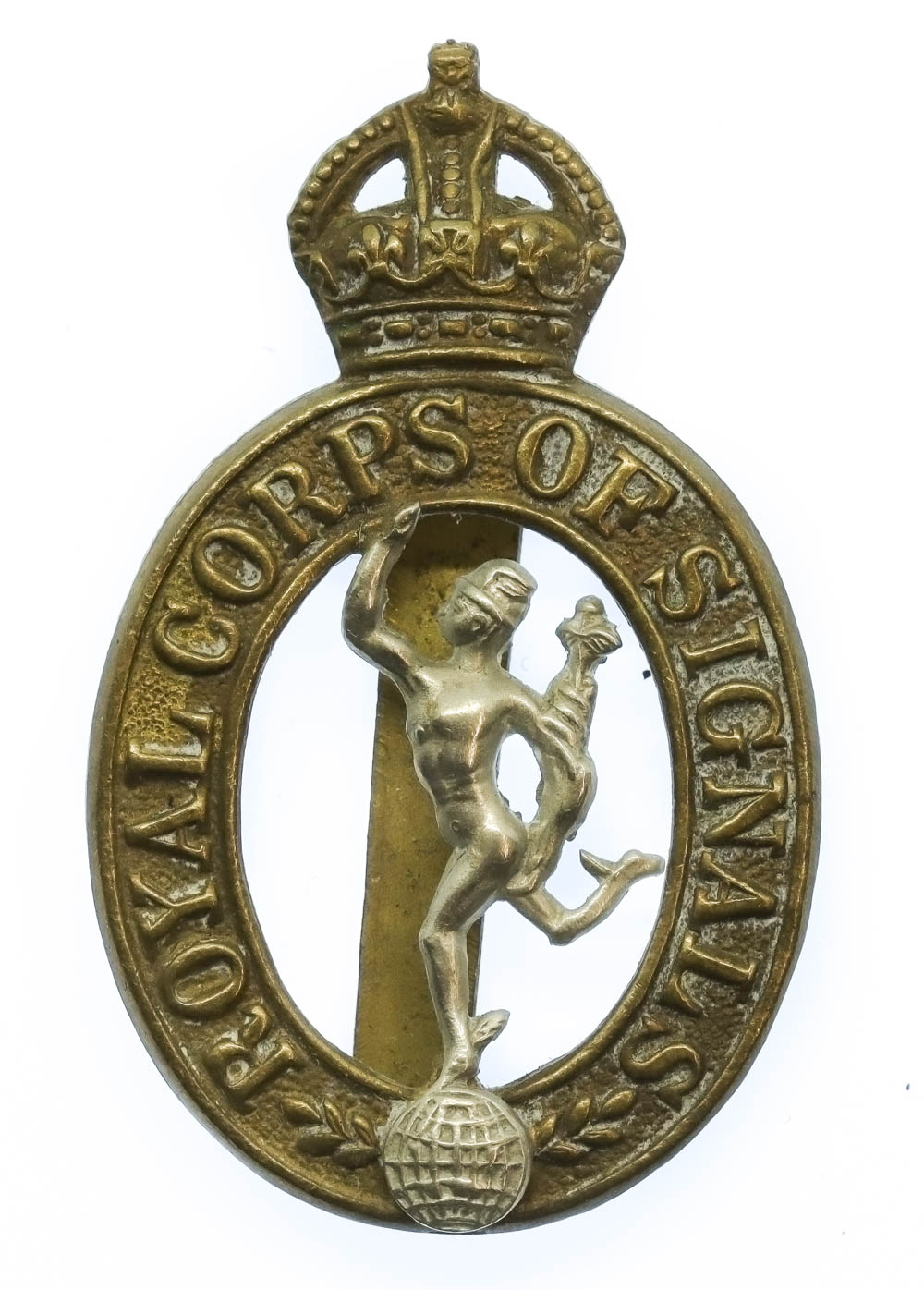 Royal Corps of Signals Cap Badge - King's Crown (1st Pattern)