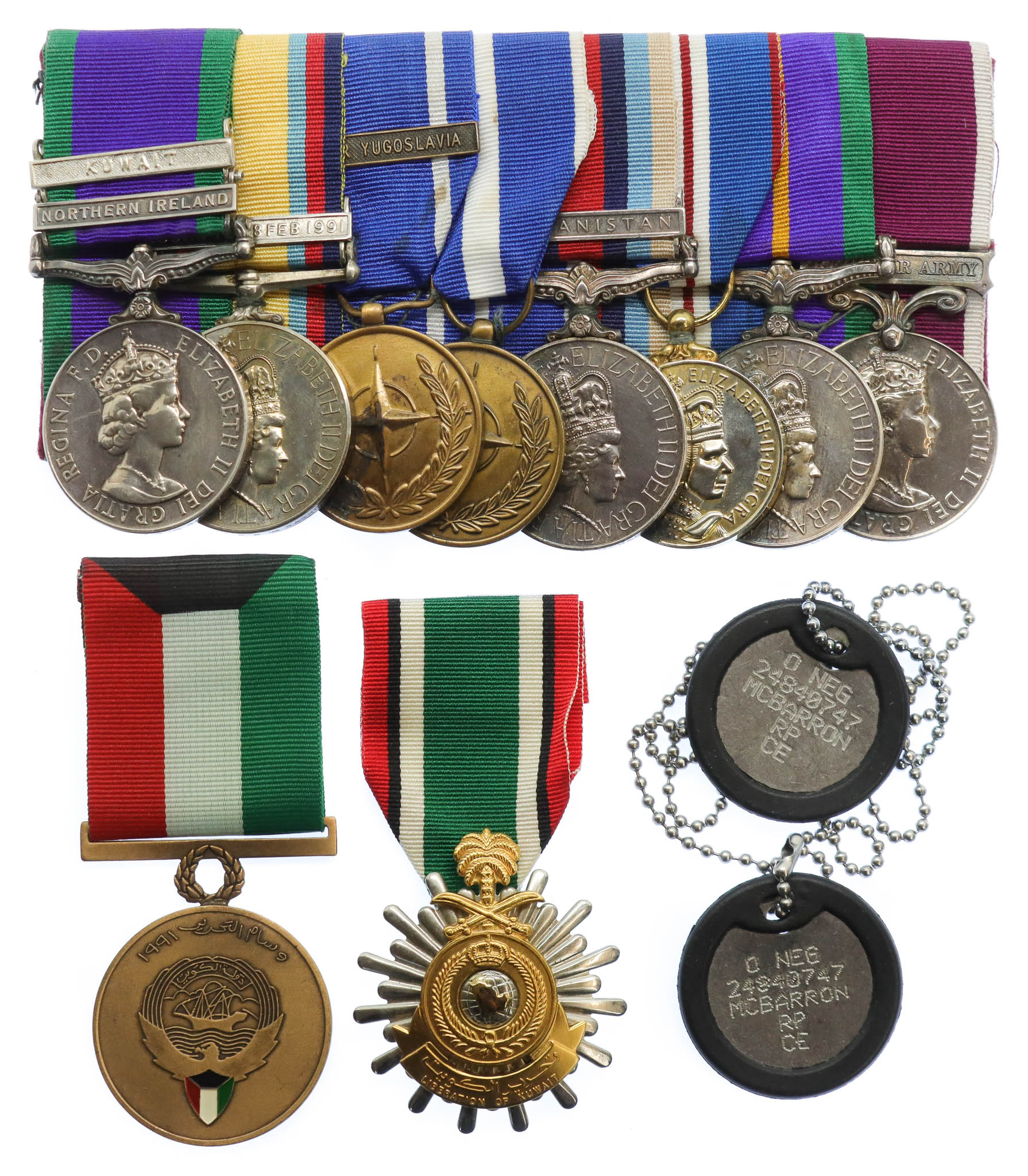 CSM (Clasps - Northern Ireland, Kuwait), Gulf 1990-91, NATO, OSM Afghanistan, Golden Jubilee and LS&GC Medal Group of Ten - Cpl. R.P. McBarron, Royal Logistic Corps, Royal Military Police and Royal Corps of Transport (Confirmed member of 11 Explosive Ordnance Disposal Regiment and the RMP Special Close Protection Unit)