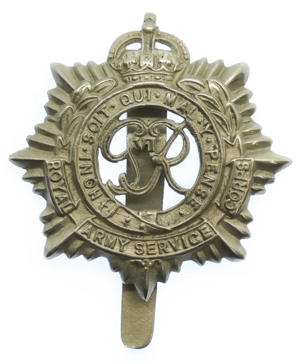 George VI Royal Army Service Corps (R.A.S.C.) Chrome Cap Badge