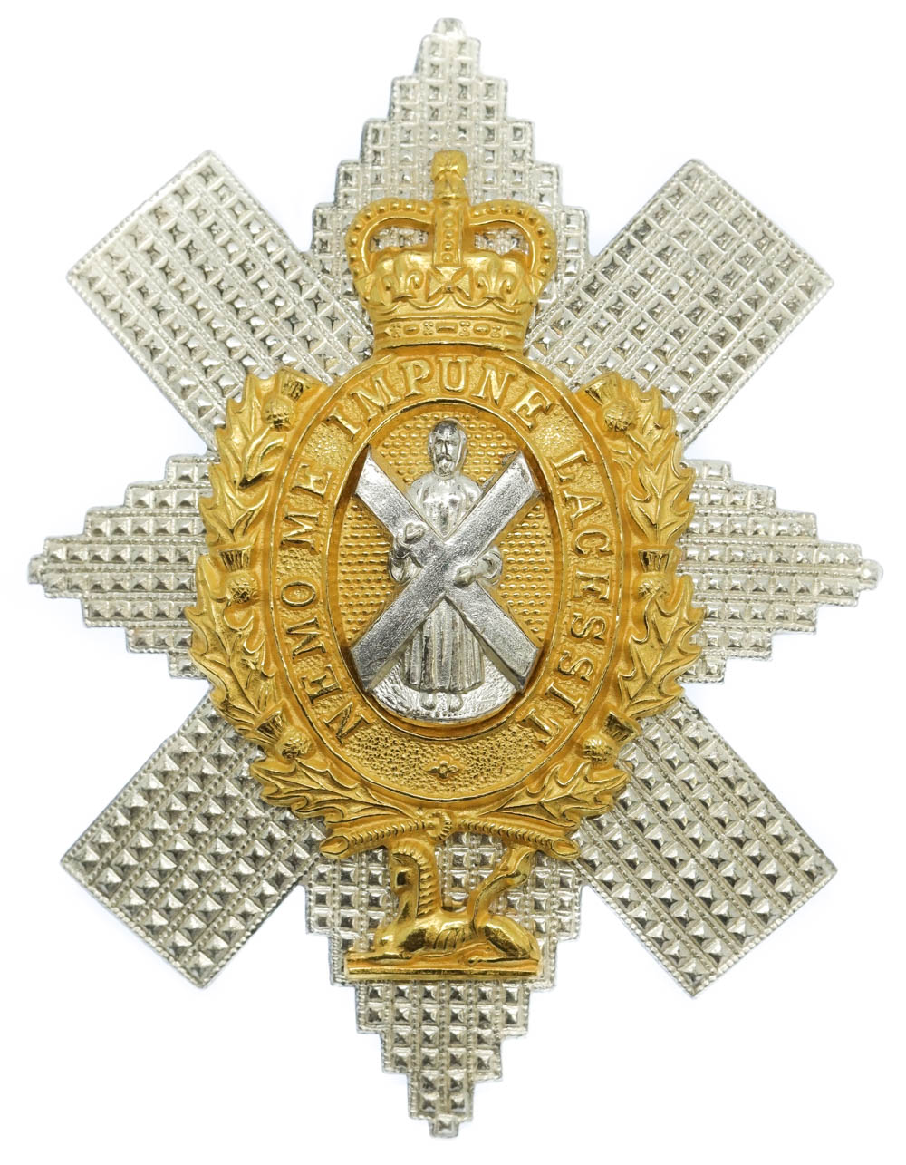 Black Watch (The Royal Highlanders) Officer's Cap Badge - Queen's Crown