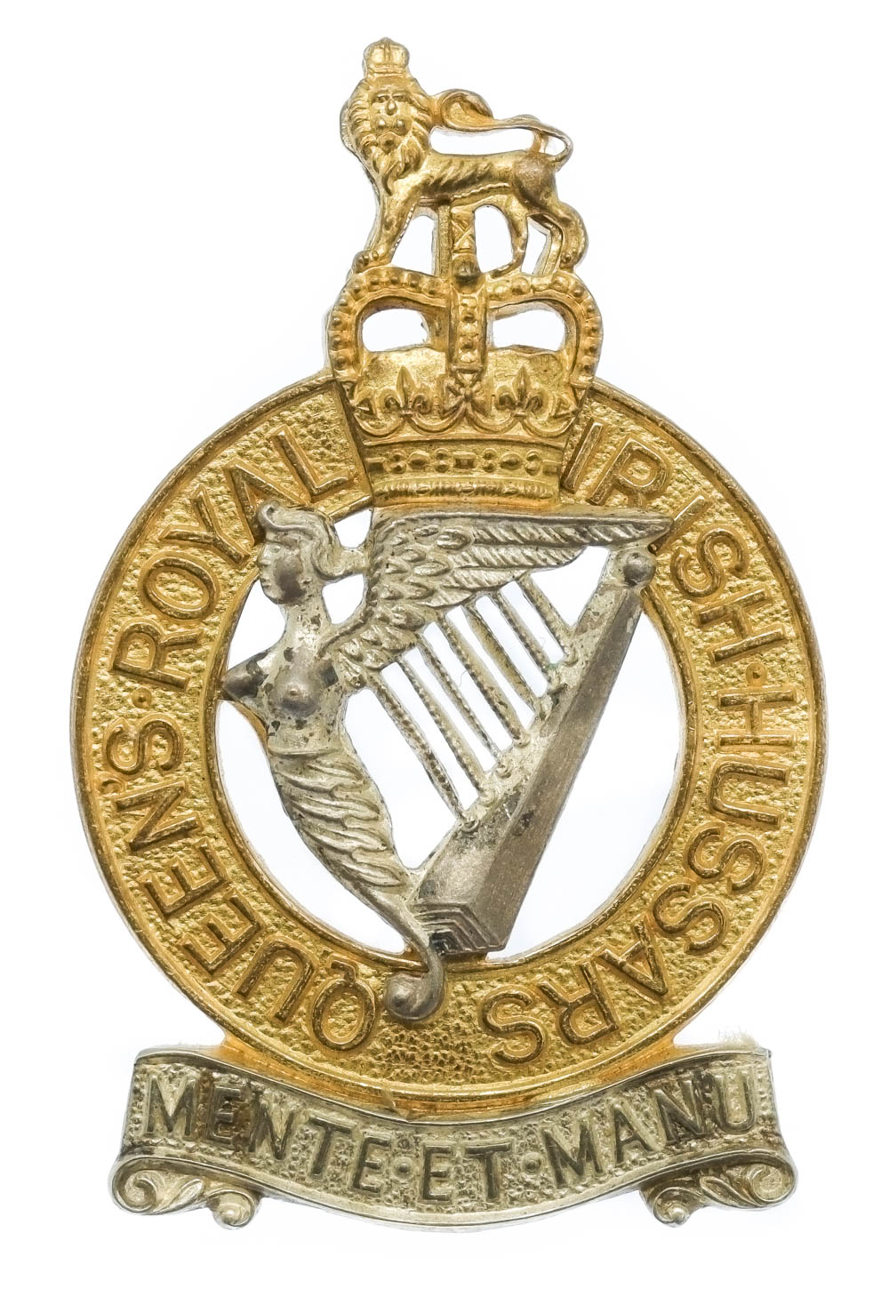 Queen's Royal Irish Hussars Officer's Cap Badge - Queen's Crown (2nd Pattern)