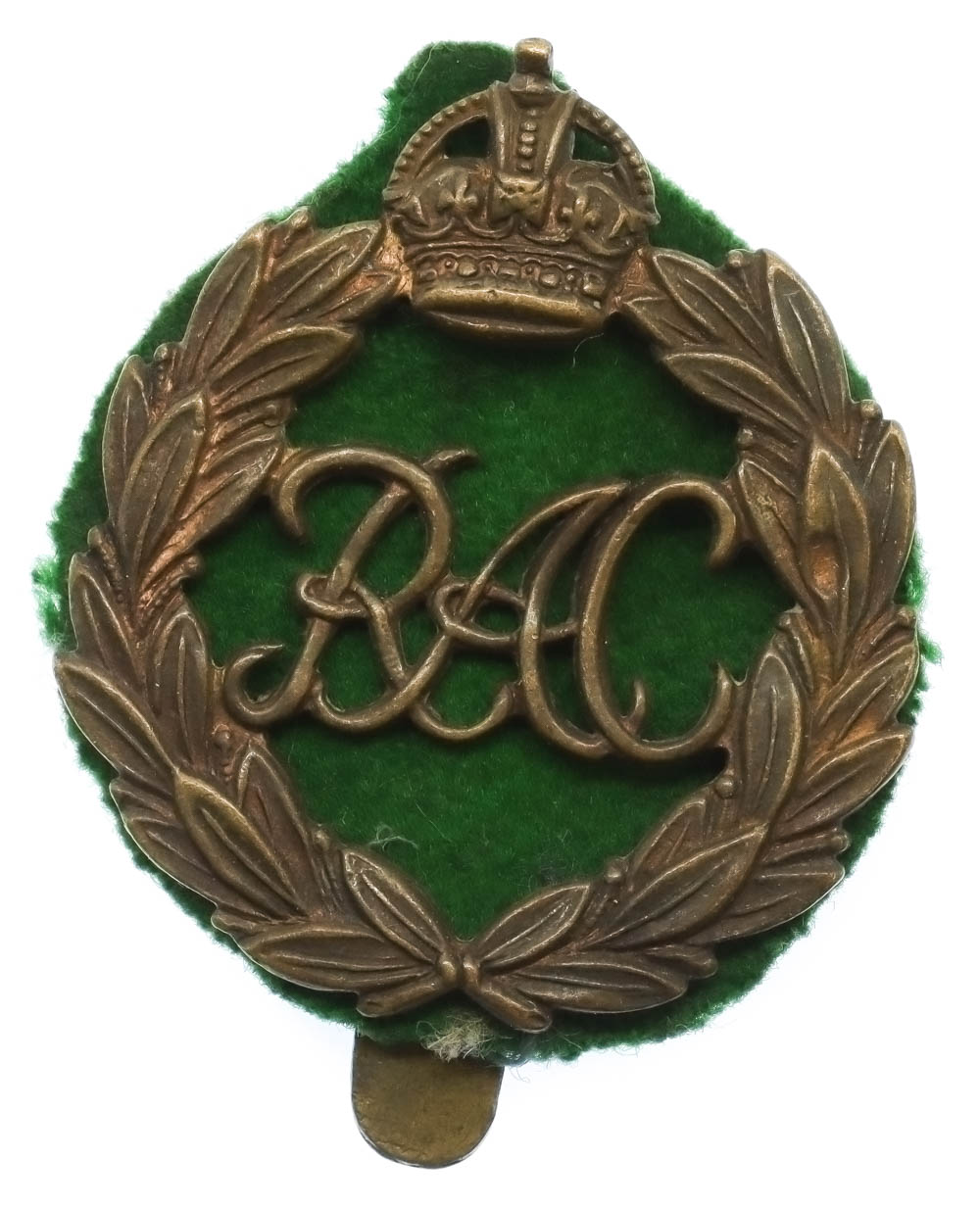Royal Armoured Corps (R.A.C.) Cap Badge - King's Crown (1st Pattern)