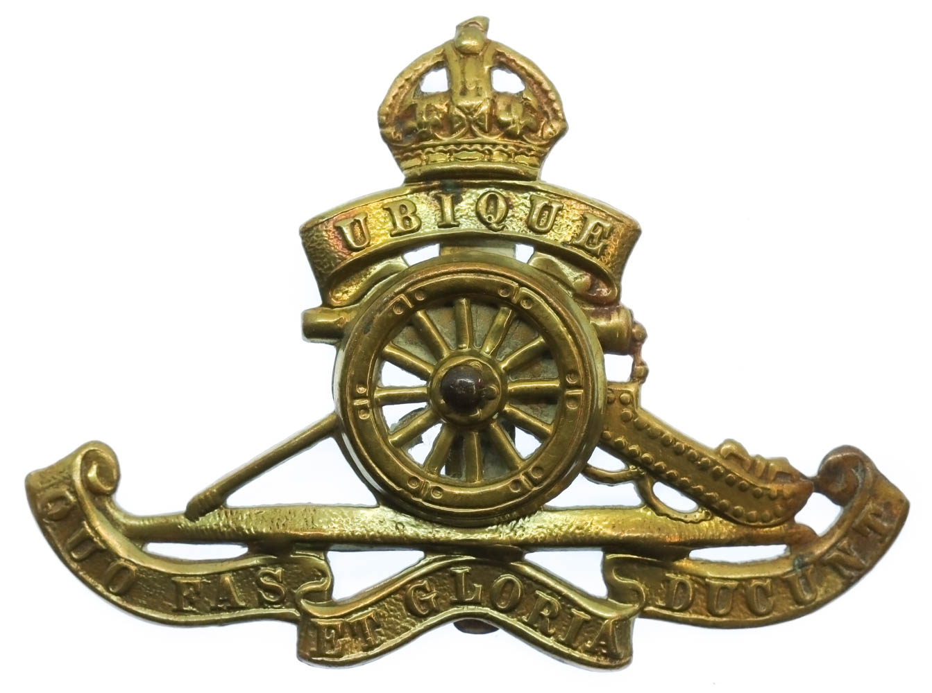 Royal Artillery (Revolving Wheel) Cap Badge - King's Crown