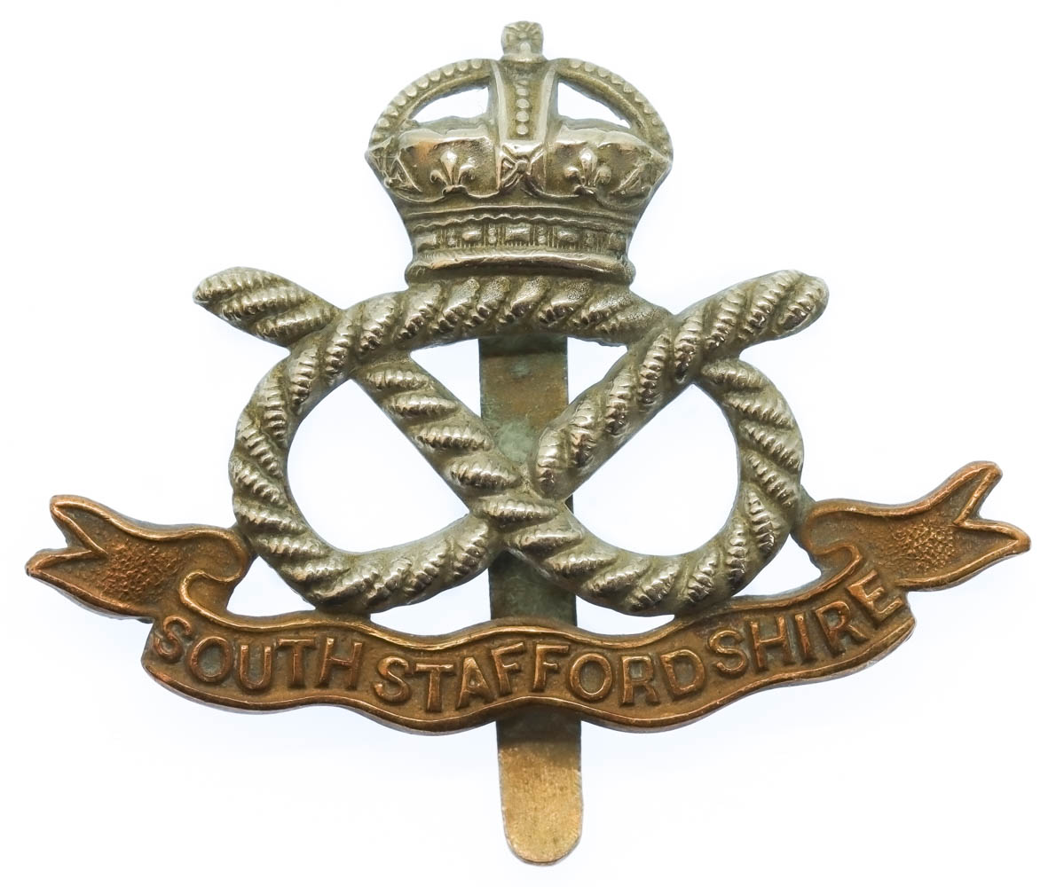 South Staffordshire Regiment Cap Badge - King's Crown