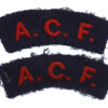 Pair of Army Cadet Force (A.C.F.) Cloth Shoulder Titles