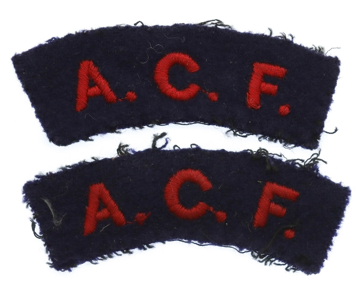 Pair of Army Cadet Force (A.C.F.) Cloth Shoulder Titles