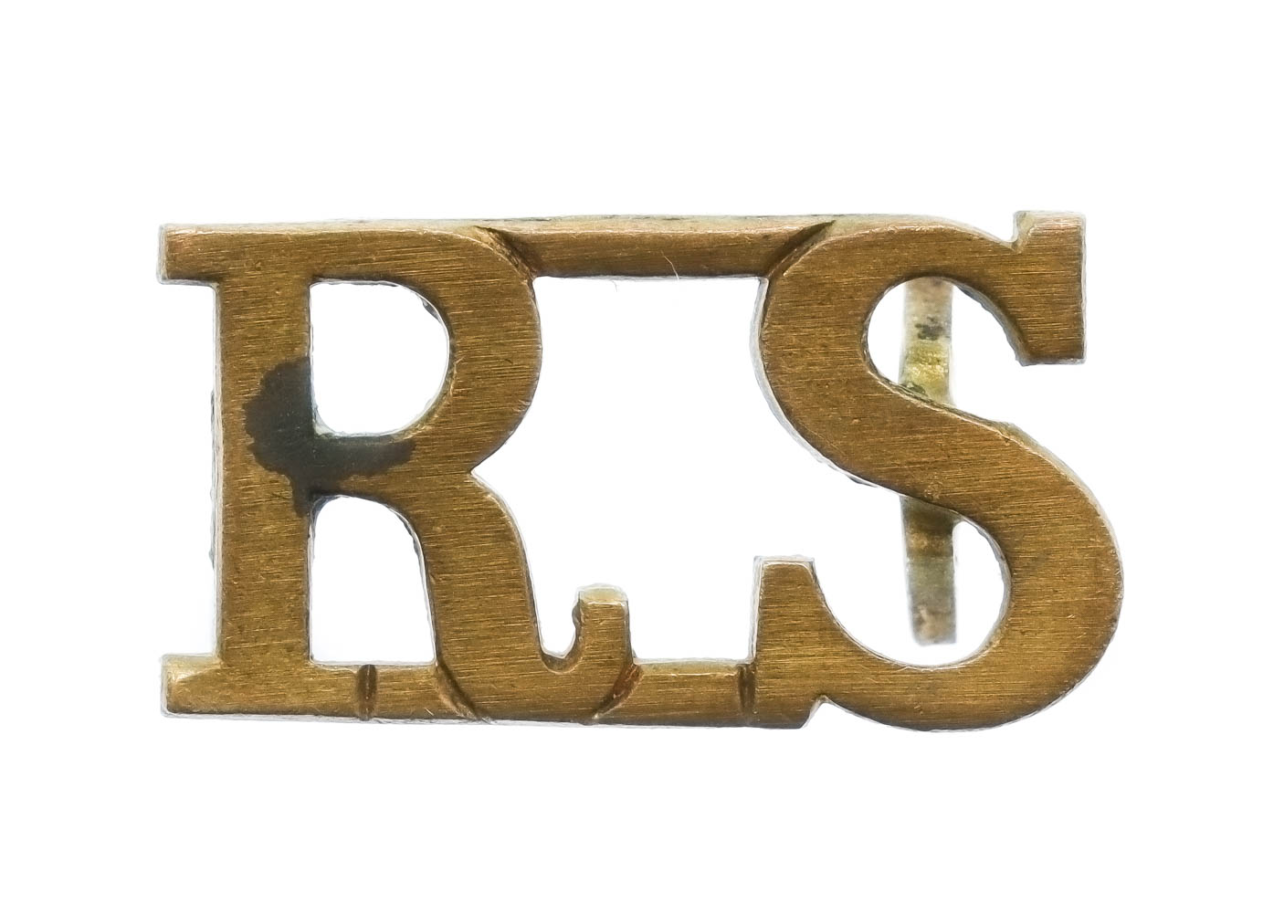Royal Scots (R.S.) Brass Shoulder Title