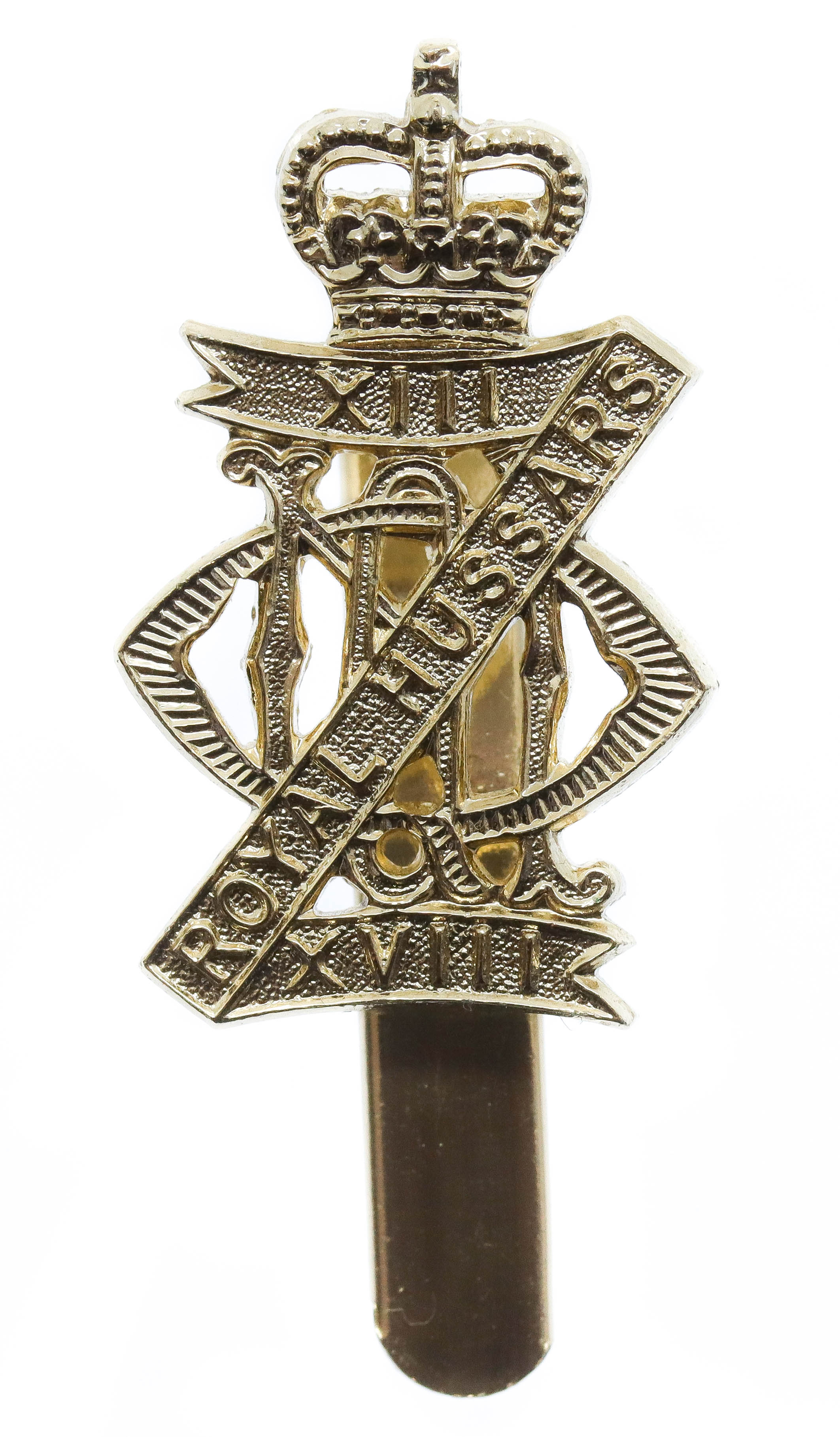 13th/18th Royal Hussars Anodised (Staybrite) Cap Badge