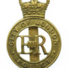 City of London Police Brass Cap Badge - Queen's Crown
