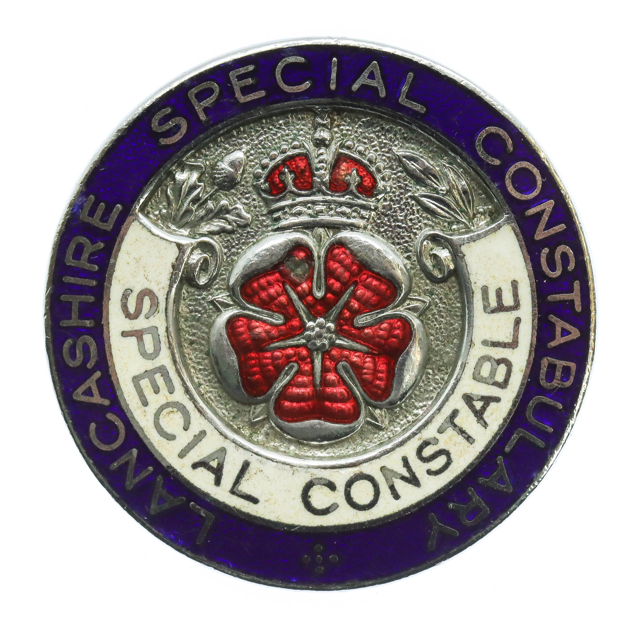 Lancashire Special Constabulary Special Constable Enamelled Lapel Badge - King's Crown