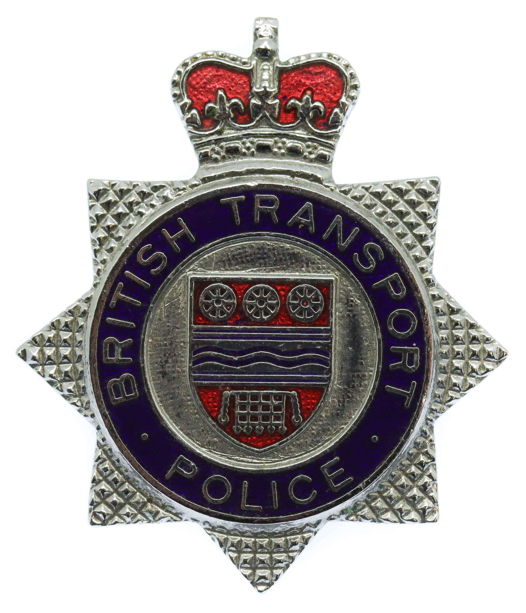 British Transport Police (B.T.P.) Enamelled Cap Badge - Queen's Crown