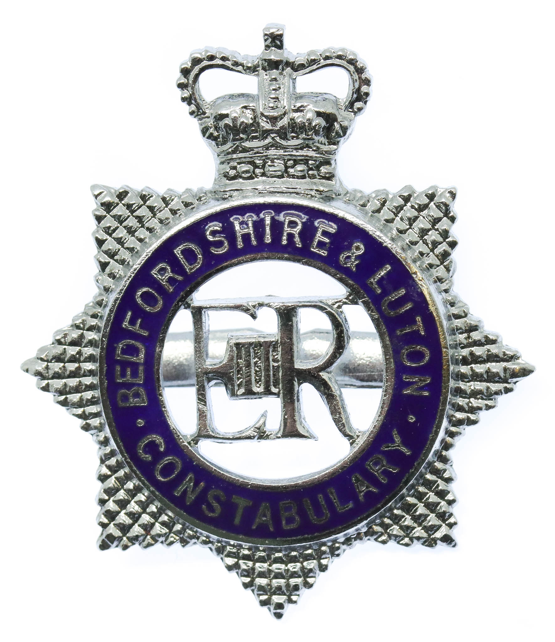 Bedfordshire & Luton Constabulary Senior Officer's Enamelled Cap Badge - Queen's Crown
