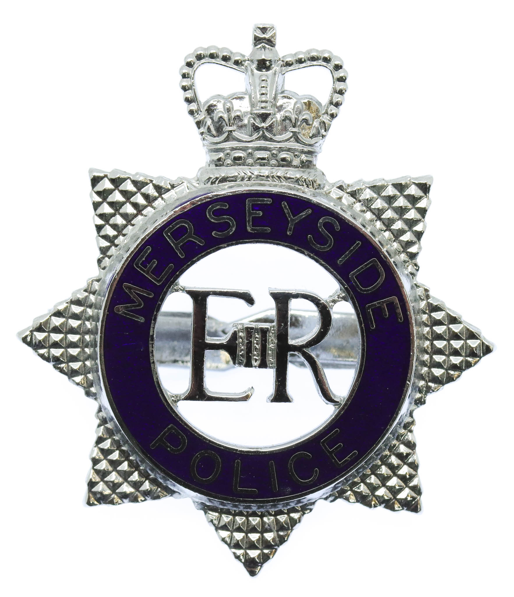 Merseyside Police Senior Officer's Enamelled Cap Badge - Queen's Crown