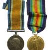 WW1 British War & Victory Medal Pair - Pte. S.J. Winship, 18th (1st Tyneside Pioneers) Pals Bn. Northumberland Fusiliers - Wounded