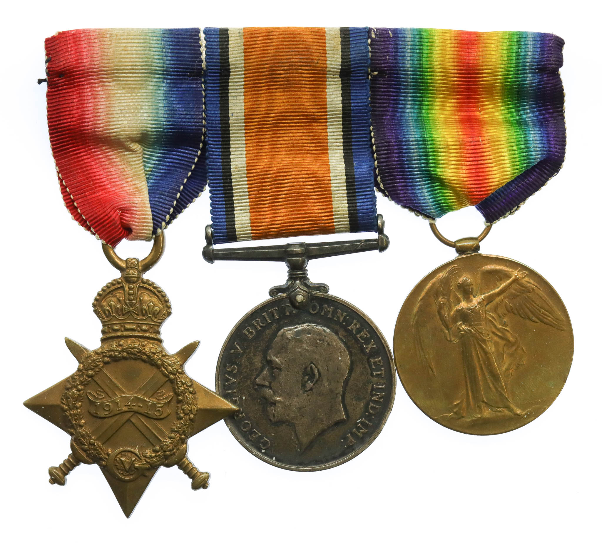 WW1 1914-15 Star Medal Trio - Pte. J.E. Mumford, Notts & Derby Regiment (Sherwood Foresters) - Wounded