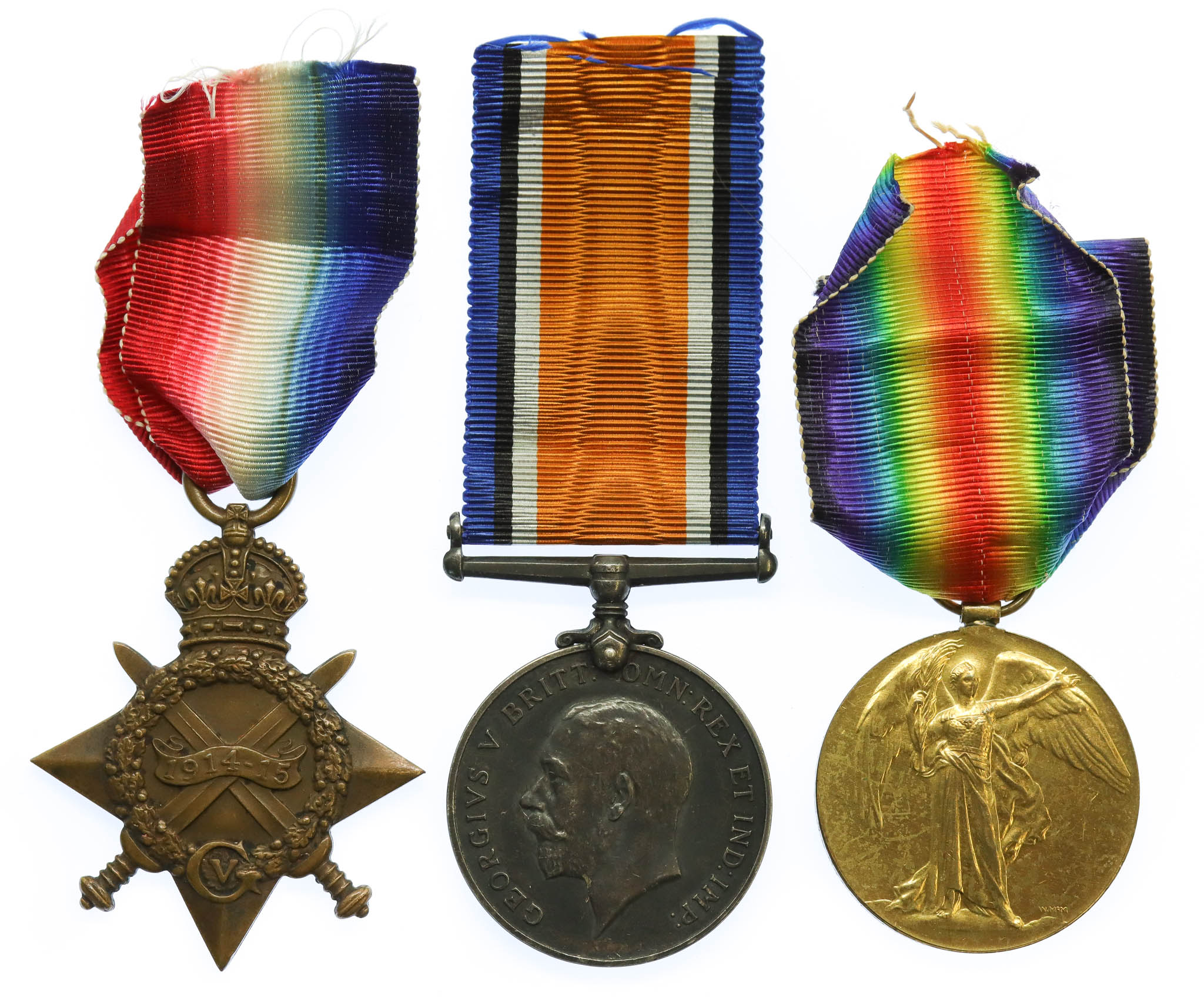 WW1 1914-15 Star Medal Trio - Pte. V. Snow, 8th Bn. Royal Lancaster Regiment
