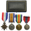 WW1 1914-15 Star Medal Trio with Father's Imperial Service Medal - L.Cpl. A.S.G. Seaton, 1st Bn. Somerset Light Infantry - K.I.A. 6/7/15