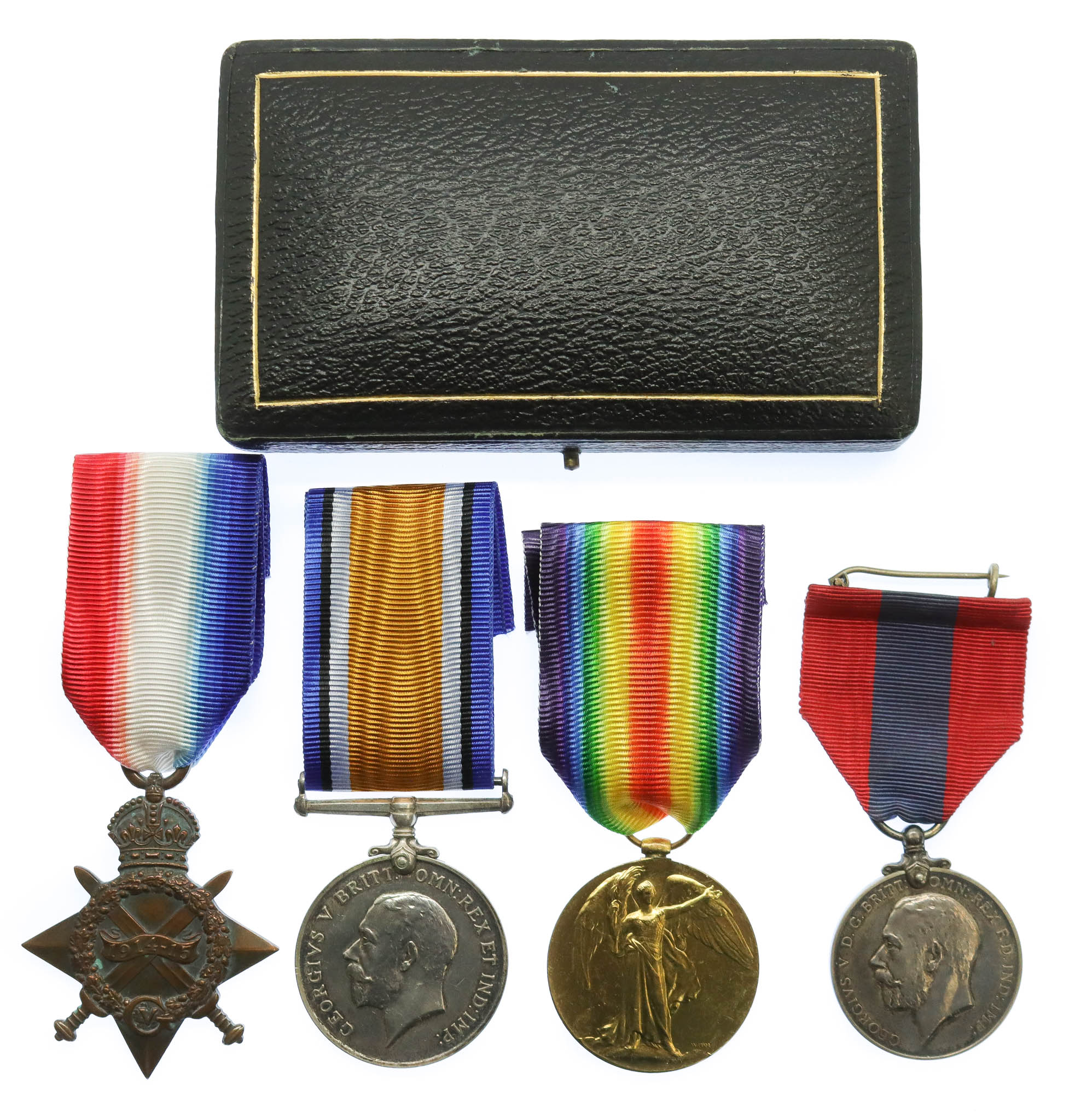 WW1 1914-15 Star Medal Trio with Father's Imperial Service Medal - L.Cpl. A.S.G. Seaton, 1st Bn. Somerset Light Infantry - K.I.A. 6/7/15