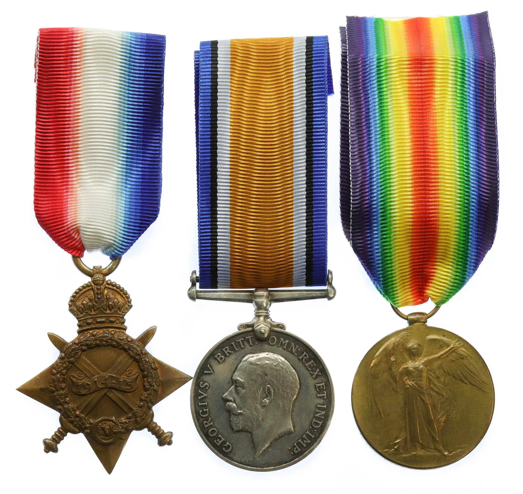 WW1 1914-15 Star Medal Trio - Pte. A.V. Baker, 14th Bn. King's (Liverpool) Regiment