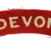 Devonshire Regiment (DEVON) Cloth Shoulder Title