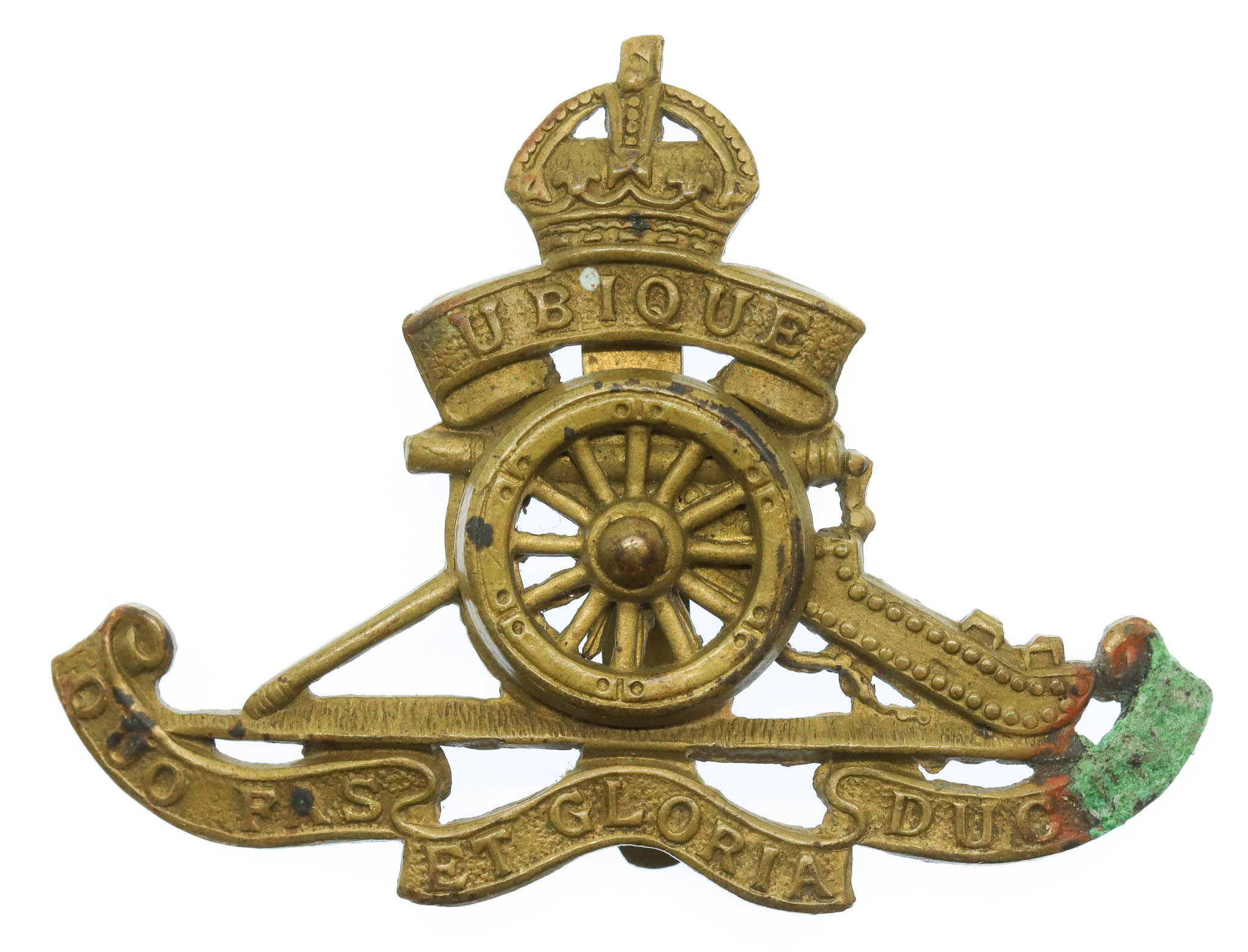 Royal Artillery (Revolving Wheel) Cap Badge - King's Crown