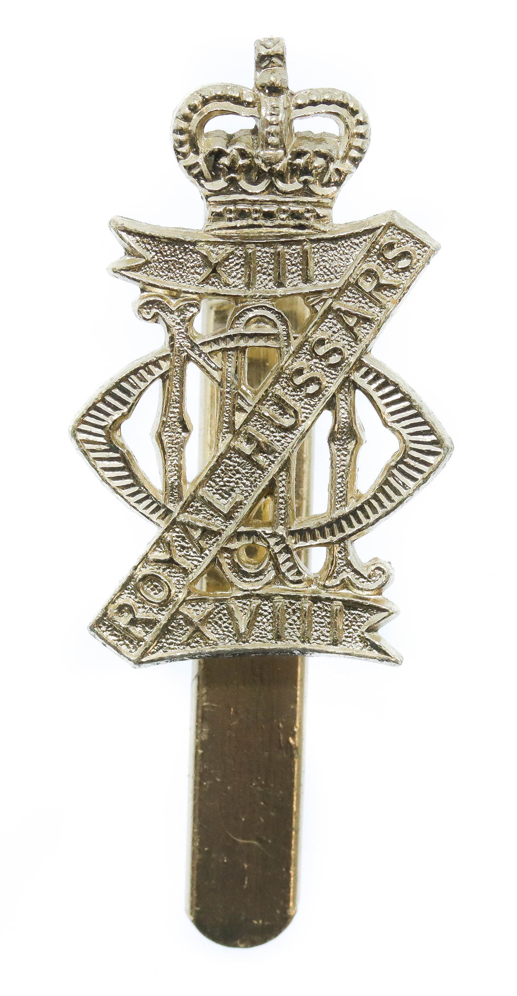 13th/18th Royal Hussars Anodised (Staybrite) Cap Badge