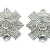 Pair of Highland Light Infantry (H.L.I.) Anodised (Staybrite) Collar Badges - Queen's Crown