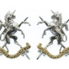 Pair of Queen's Own Lowland Yeomanry Anodised (Staybrite) Collar Badges